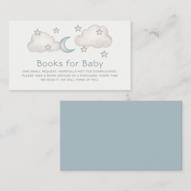 Mini Turquoise Boy Baby Shower Books for Baby Begleitkarte (Vorne/Hinten)