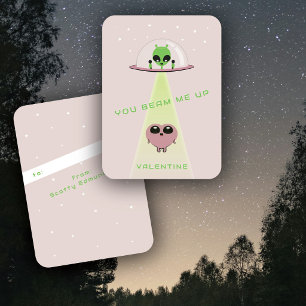Mini-UFO-Alien-Herzentführung Kinder Valentinstags Mitteilungskarte