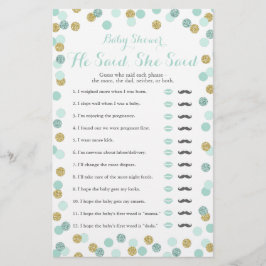 Mini-und Gold-Baby-Dusche sagte er sagte, sie sagt