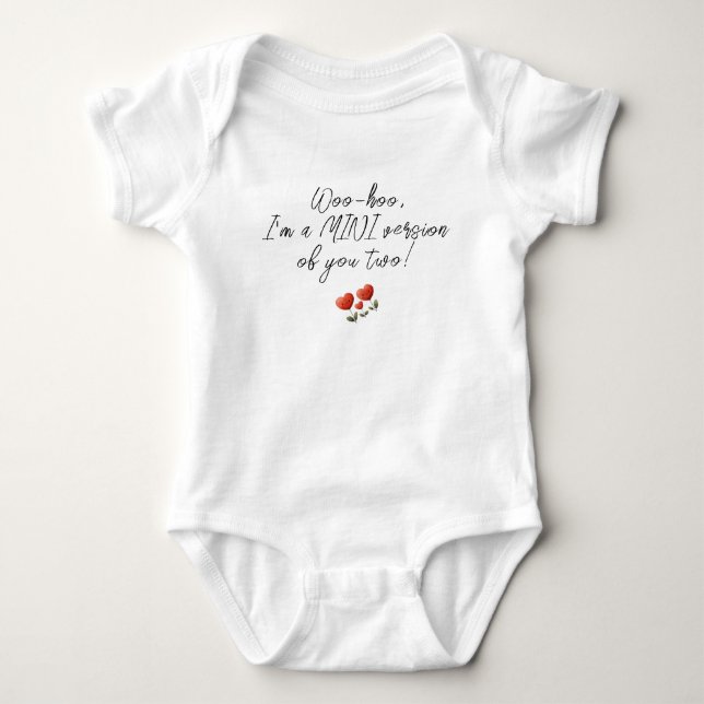 Mini Version Of You Two, Funny Unisex  Baby Strampler (Vorderseite)