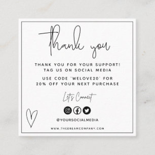 Mini-Visitenkarte für das weiße und das schwarze Quadratische Visitenkarte