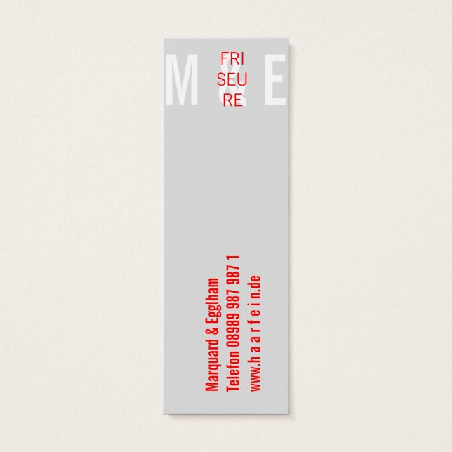 Mini Visitenkarten Friseur (Rückseite)