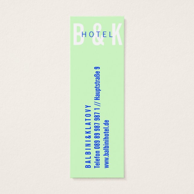 Mini Visitenkarten Hotel (Rückseite)