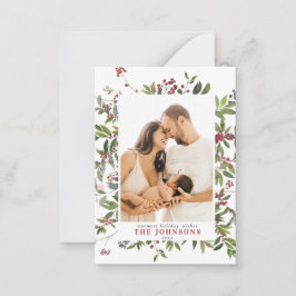 Mini Warm Winter Berry Frohe Weihnachts-Foto Mitteilungskarte