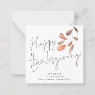 MINI Watercolor Foliage Happy Thanksgiving Card Mitteilungskarte