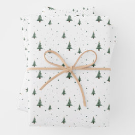 Mini-Weihnachtsbaumwrapping Paper Sheets Geschenkpapier Set