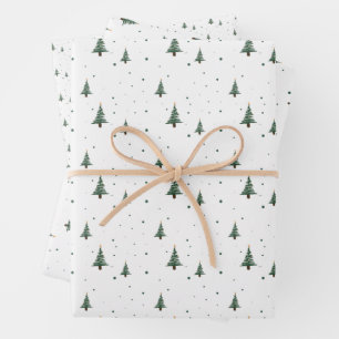 Mini-Weihnachtsbaumwrapping Paper Sheets Geschenkpapier Set