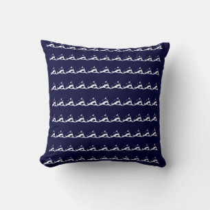 Mini-Weiß-DOLPHIN auf marineblau Kissen