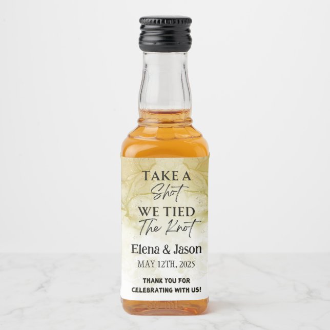 Mini-Whiskey-Flasche - Liquor-Etikett - Hochzeit Alkoholflaschenetikett (Vorderseite)