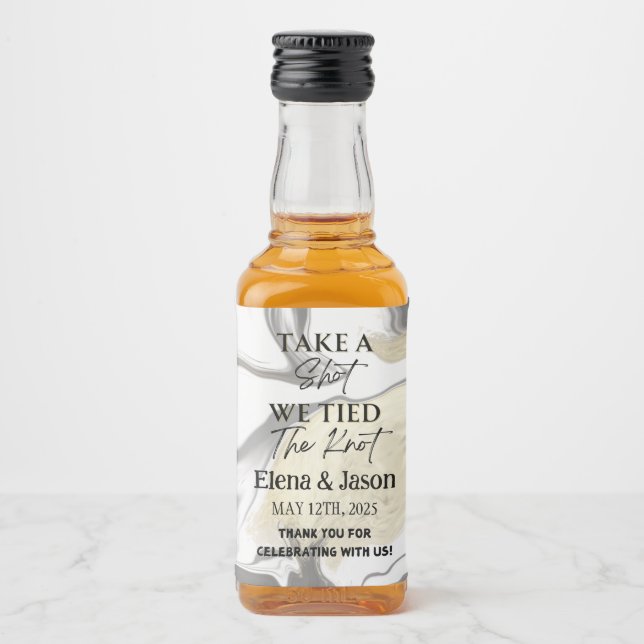 Mini-Whiskey-Flasche - Liquor-Etikett - Hochzeit Alkoholflaschenetikett (Vorderseite)