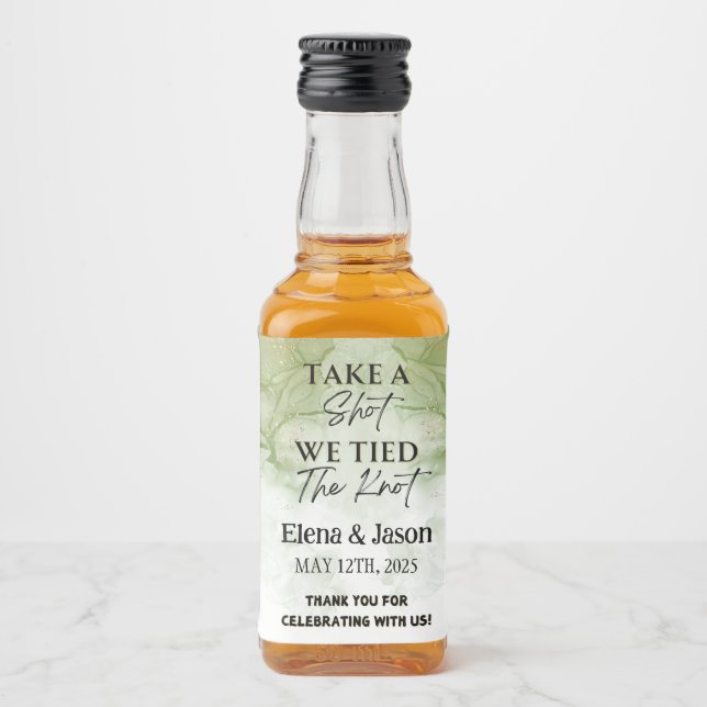 Mini-Whiskey-Flasche - Liquor-Etikett - Hochzeit Alkoholflaschenetikett (Vorderseite)
