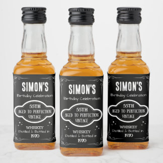 Mini-Whiskey-Flasche - Vintages Liquor-Etikett Alkoholflaschenetikett
