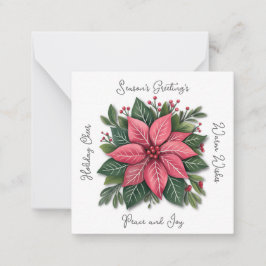 Mini White Poinsettia Weihnachten Mitteilungskarte
