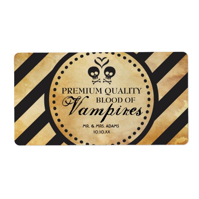 Mini Wine Label Goth Gastgeschenk Hochzeit (Vorne)