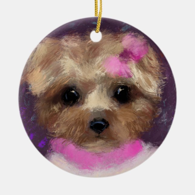 MINI YORKIE POO KERAMIK ORNAMENT (Vorne)