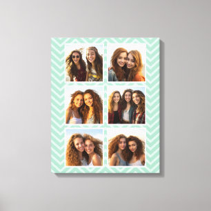 Mini Zickzack Muster mit Trendy 6 Foto Collage Leinwanddruck