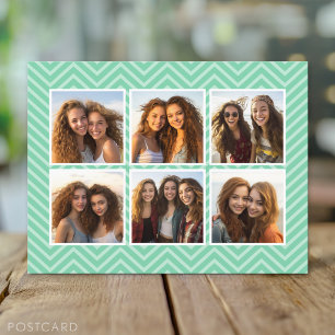 Mini Zickzack Muster mit Trendy 6 Foto Collage Postkarte