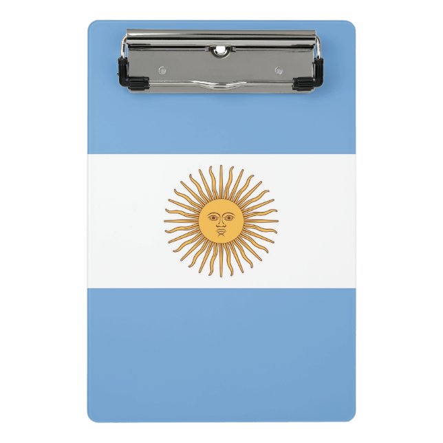 Mini-Zwischenablage mit argentinischer Flagge Mini Klemmbrett (Vorderseite)