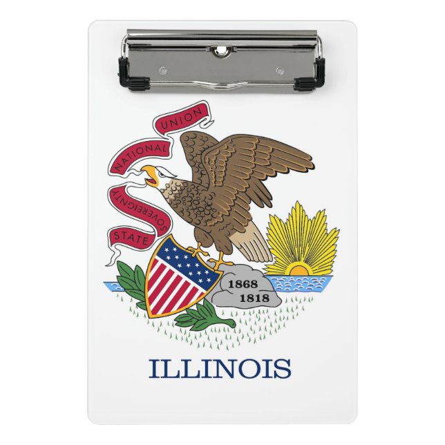 Mini-Zwischenablage mit Flagge des Illinois-Staat, Mini Klemmbrett (Vorderseite)