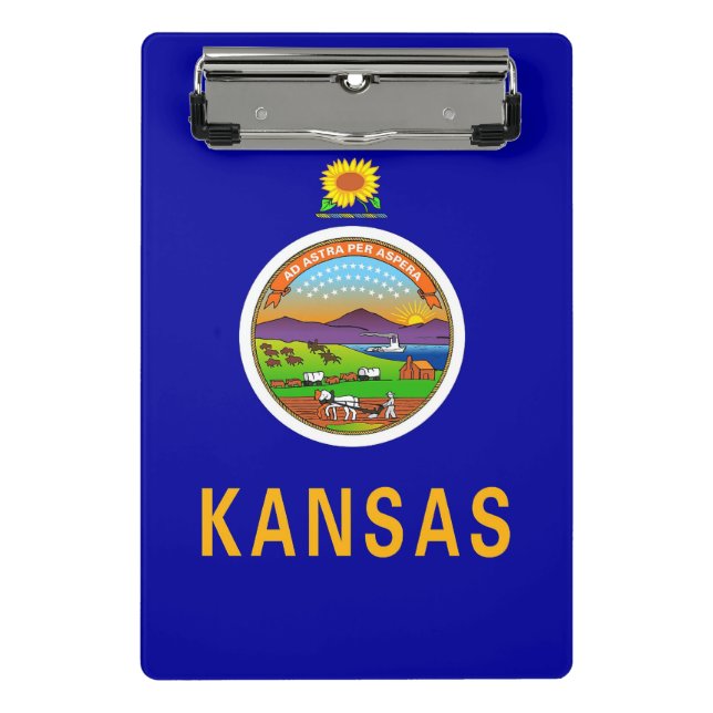 Mini-Zwischenablage mit Flagge des Kansas-Staat, U Mini Klemmbrett (Vorderseite)
