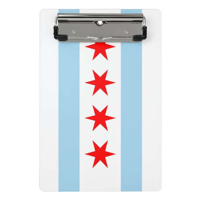 Mini-Zwischenablage mit Flagge von Chicago City, U Mini Klemmbrett (Vorderseite)