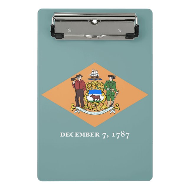 Mini-Zwischenablage mit Flagge von Delaware, USA Mini Klemmbrett (Vorderseite)