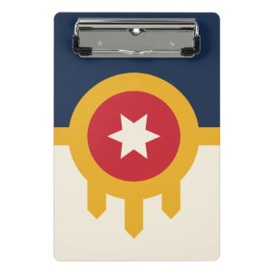 Mini-Zwischenablage mit Flagge von Tulsa, Oklahoma Mini Klemmbrett