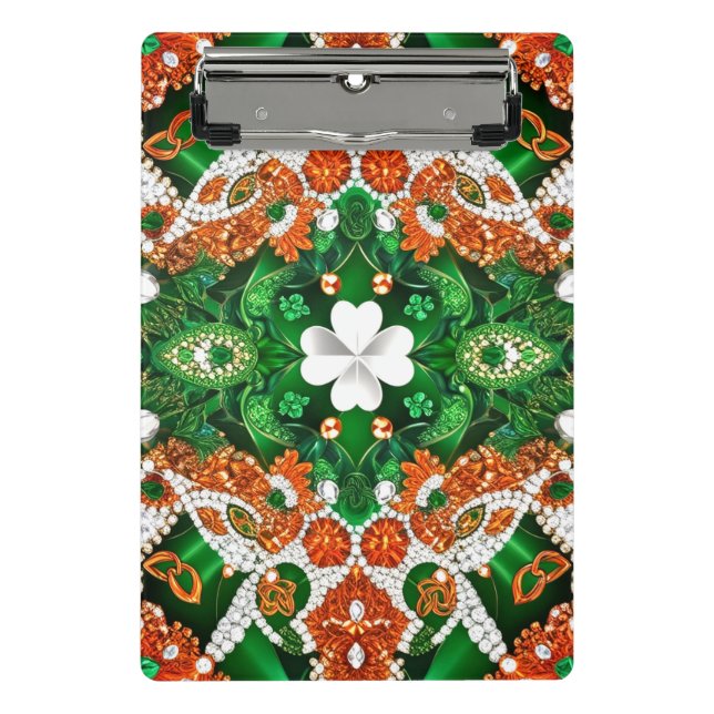 Mini-Zwischenablage mit irischen Farben Mini Klemmbrett (Vorderseite)