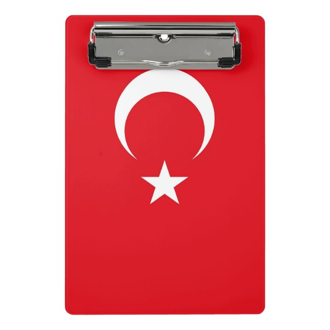 Mini-Zwischenablage mit türkischer Flagge Mini Klemmbrett (Vorderseite)