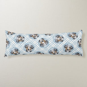 Miniatur American Shepherder Malerei MAS Dog Art Seitenschläferkissen