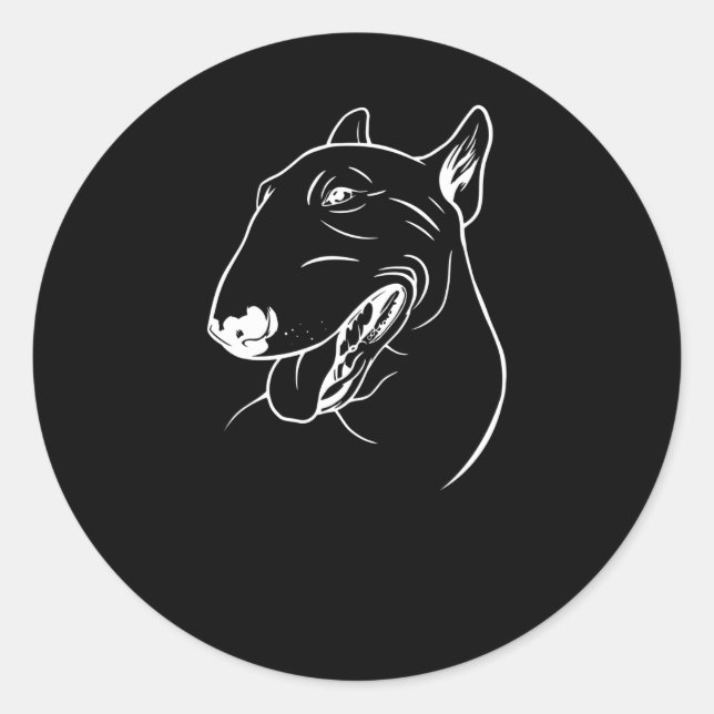 Miniatur Bull Terrier Bully-Geschenk Runder Aufkleber (Vorderseite)