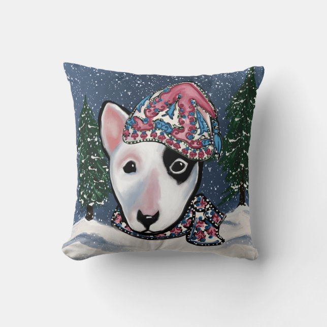 Miniatur Bull Terrier Kissen (Vorderseite)