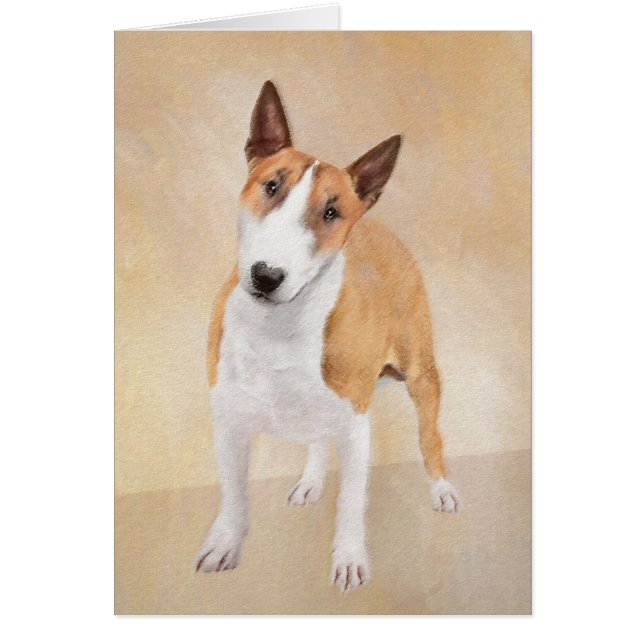 Miniatur Bull Terrier Malerei - Niedlich Original  (Vorne)