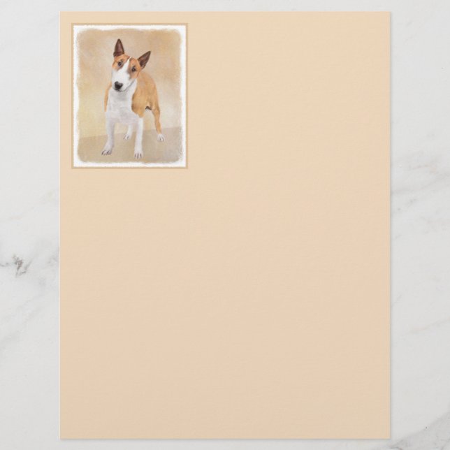 Miniatur Bull Terrier Malerei - Niedlich Original  (Vorderseite)