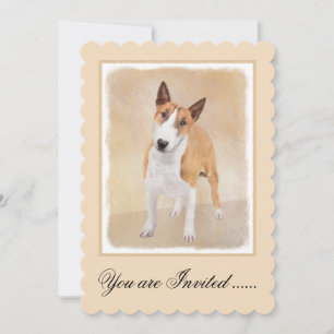 Miniatur Bull Terrier Malerei - Niedlich Original Einladung