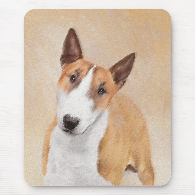 Miniatur Bull Terrier Malerei - Niedlich Original  Mousepad (Vorne)
