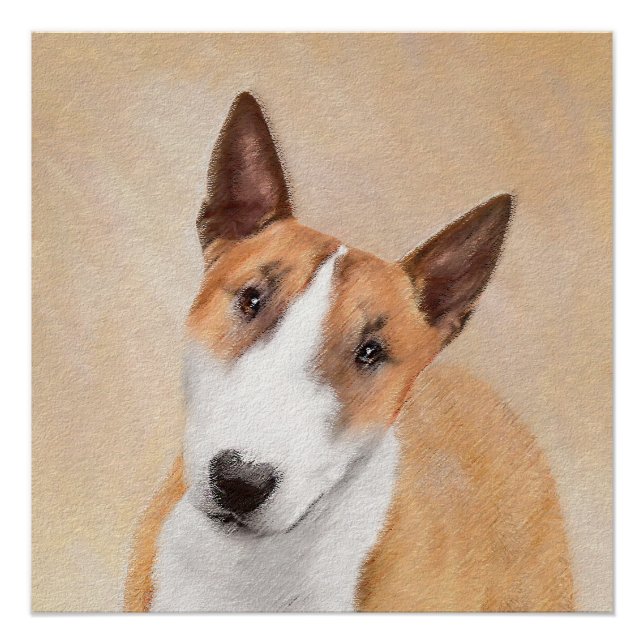 Miniatur Bull Terrier Malerei - Niedlich Original  Poster (Vorderseite)