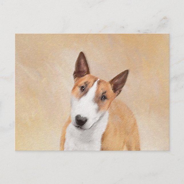 Miniatur Bull Terrier Malerei - Niedlich Original  Postkarte (Vorderseite)