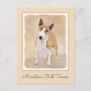 Miniatur Bull Terrier Malerei - Niedlich Original Postkarte
