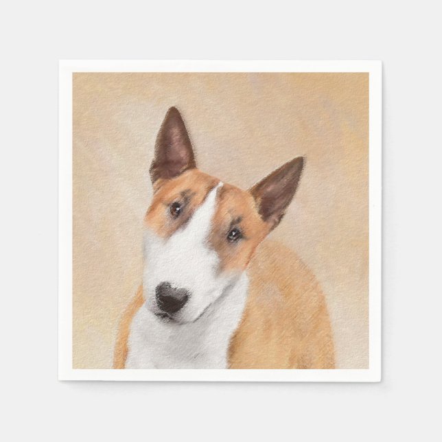 Miniatur Bull Terrier Malerei - Niedlich Original  Serviette (Vorderseite)