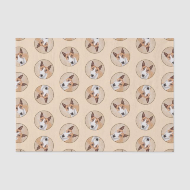 Miniatur Bull Terrier Malerei Original Hunde Kunst Seidenpapier (Vorderseite)