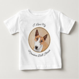 Miniatur Bull Terrier Painting - Original Hunde Ku Baby T-shirt