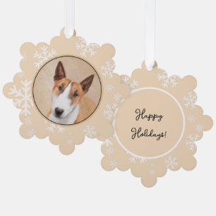 Miniatur Bull Terrier Painting - Original Hunde Ku Ornament Karte