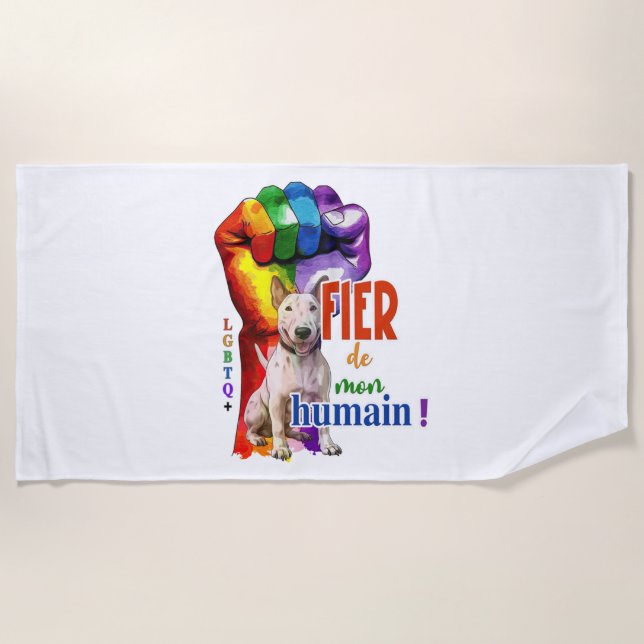 Miniatur Bullterhund Strandtuch (Vorderseite)