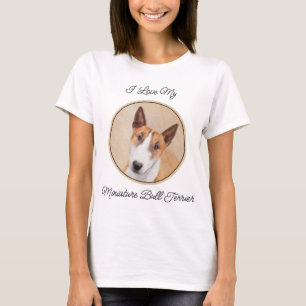 Miniatur-Bullterrier-Gemälde - Originale Hundekuns T-Shirt