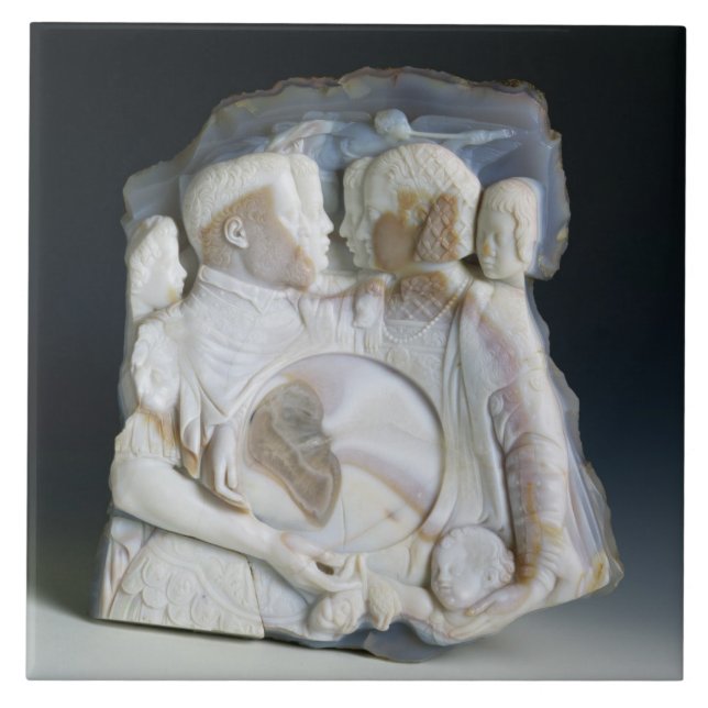 Miniatur, die Cosimo de Medici (1519-74) darstellt Fliese (Vorderseite)