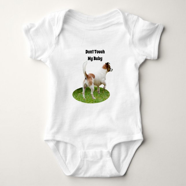 Miniatur Fox Terrier Alert, Baby Bodysuit Strampler (Vorderseite)