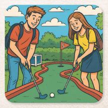 Miniatur Golf Uni Schüler Untersetzer Set