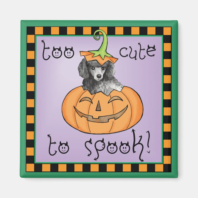 Miniatur Halloween Poodle Magnet (Vorne)