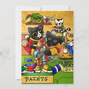 Miniatur Katzenkartmodell Malerkatzen Karte